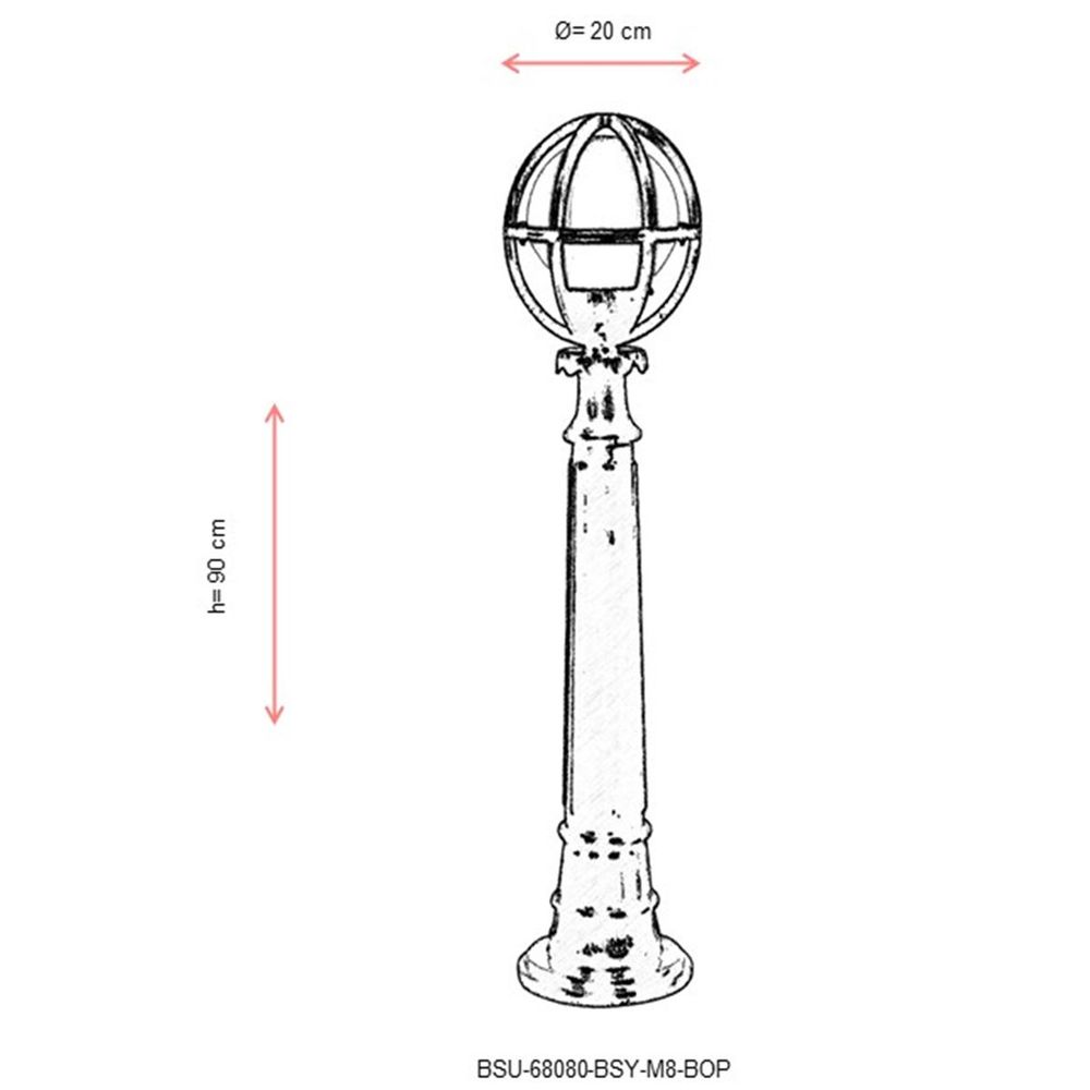 BSU-68080-BSY-M8-BOP Crna i Bijela Spoljašnja Podna Lampa slika 3