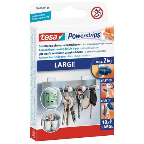 Tesa powerstrips velike samoljepljive trake, 10 komada, bijele slika 1