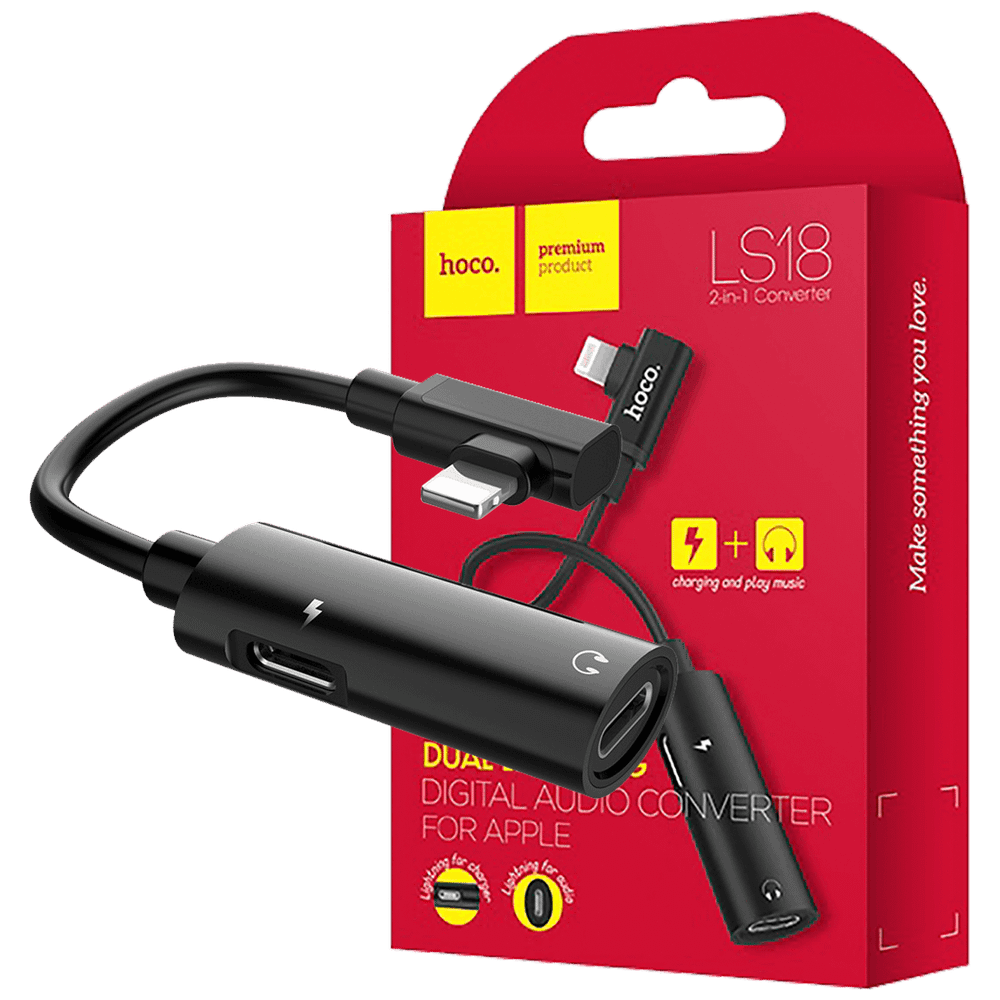 hoco. Adapter za slušalice 2in1, iPhone,Lightning na 2 x Lightning - LS18 Lightning to Lightning slika 1