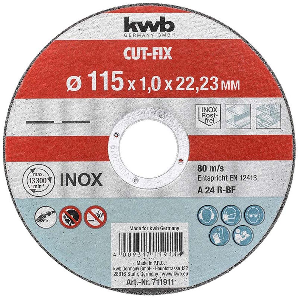 KWB rezna ploča za inox 115 x 1,0 mm slika 1
