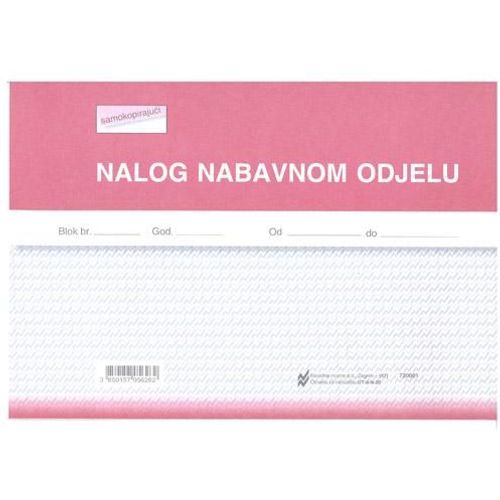 II-N-20 NALOG NABAVNOM ODJELU; Blok 2 x 50 listova, 21 x 14,8 cm slika 2