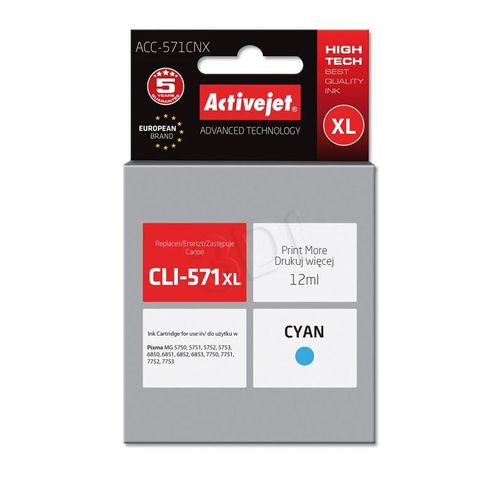 ActiveJet tintna tinta cijan za Canon CLI-571C XL slika 1