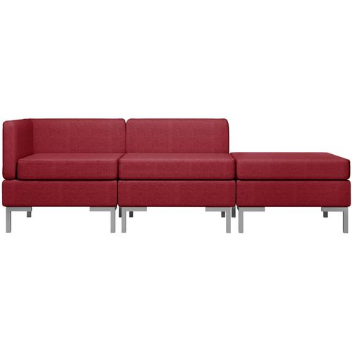 3-dijelni set sofa od tkanine crvena boja vina slika 3