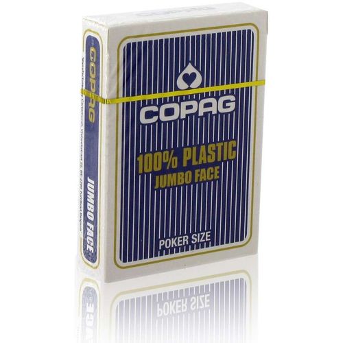 COPAG karte za poker 100% plastika jumbo index, plave slika 1