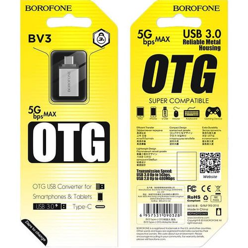 BOROFONE ADAPTER BV3 OTG - USB NA TYPE C slika 2