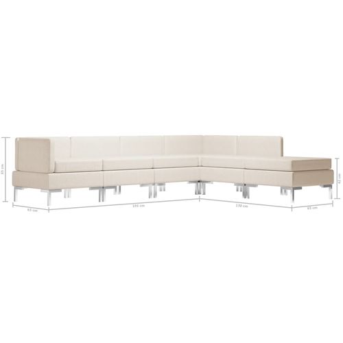 6-dijelni set sofa od tkanine krem slika 8