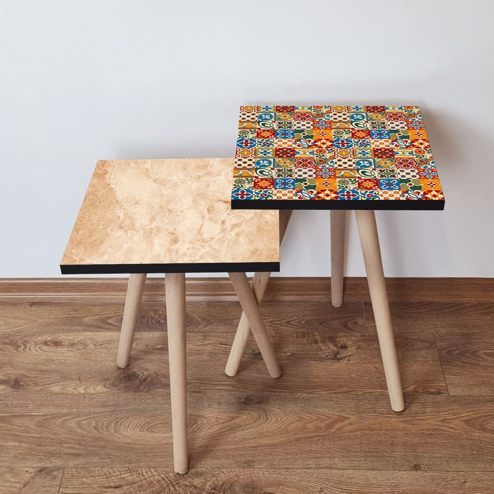 Nesting stolovi 2Shp515 - (2 komada) - boje: višebojno slika 1
