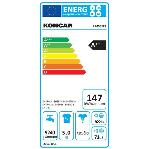 Končar perilica rublja PR055FP2 slika 3