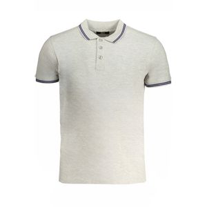 CAVALLI CLASS MEN'S GRAY SHORT SLEEVED POLO SHIRT