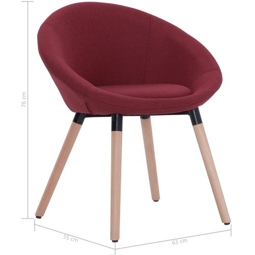 Blagovaonske stolice od tkanine 4 kom crvena boja vina slika 35