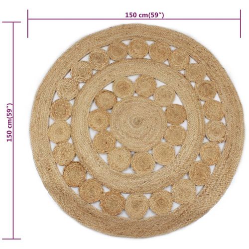 Ukrasni pleteni tepih od jute 150 cm okrugli slika 34