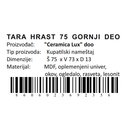 Ceramica lux   Tara Hrast gornji deo 75 300294 slika 7