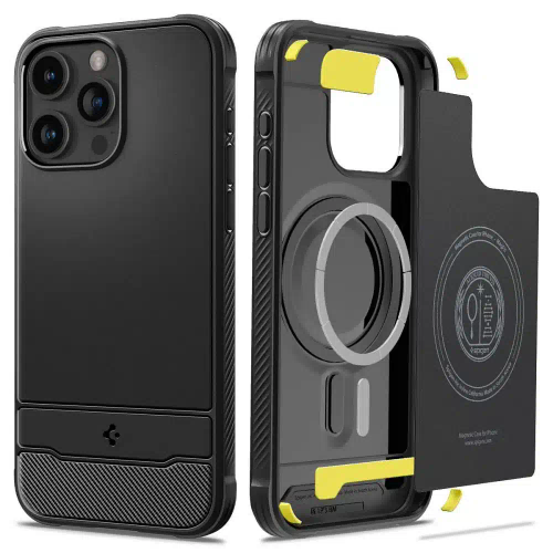 SPIGEN Rugged Armor MAG torbica kompatibilna s MAGSAFE za IPHONE 15 PRO mat crna slika 2