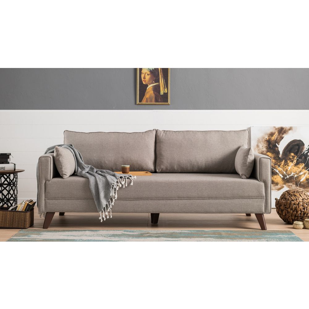 Bella Sofa Bed - Krem 3-Sjedalni Kauč na Razvlačenje slika 1