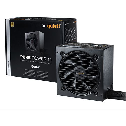 be quiet! BN293 PURE POWER 11 500W, 80 PLUS Gold efficiency (up to 92%), Two strong 12V-rails, Silence-optimized 120mm be quiet! fan, Multi-GPU support with two PCIe connectors slika 1