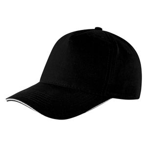 BASEBALL, kačket, 5 panela, sendvič, crni