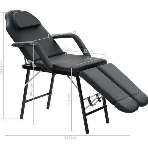 Prenosiva kozmetička stolica od umjetne kože 185 x 78 x 76 cm crna slika 8