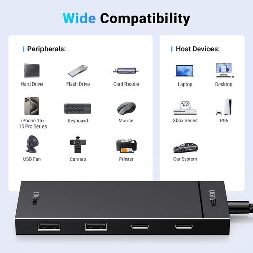 Ugreen USB-C Hub 10Gbps with 2x USB-C 3.2 and 2x USB 3.2 slika 7