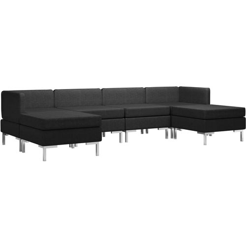 6-dijelni set sofa od tkanine crni slika 19