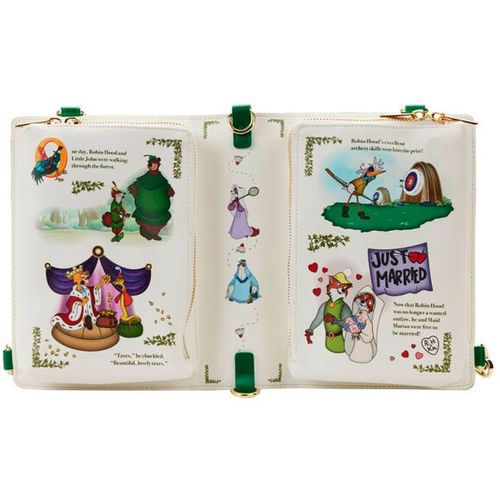 Loungefly Disney Robin Hood Book convertible crossbody bag slika 2