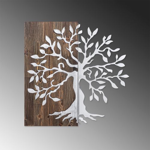 Wallity Drvena zidna dekoracija, Tree - Silver slika 4