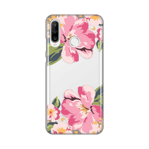 Torbica Silikonska Print Skin za Huawei P30 Lite Pink Flowers