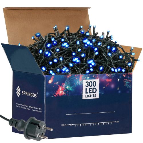 Springos set božićnih lampica, 300 LED, 19,5 m, plava slika 11