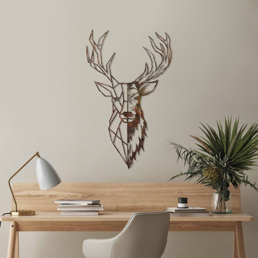 Decorative metal wall accessory Rusty Deer 3, colour: antiquation slika 2