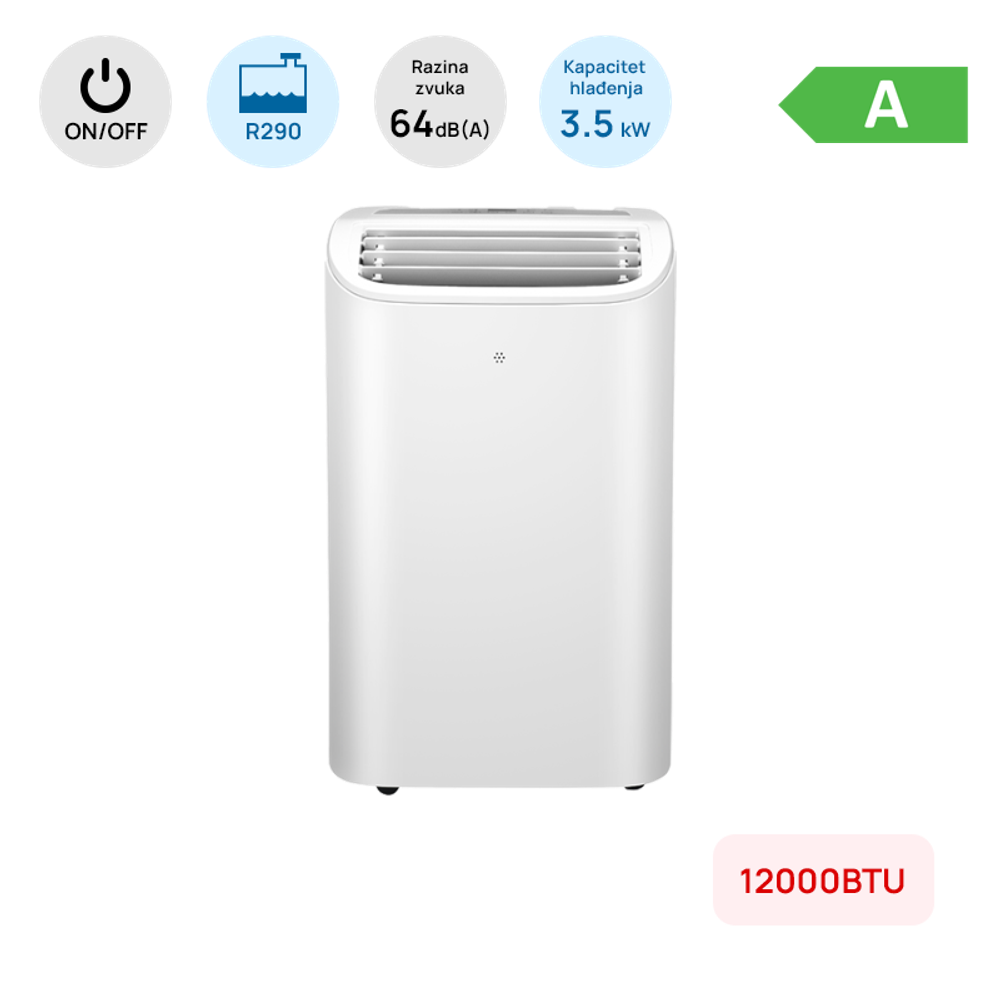 Prijenosna klima Chigo 12000BTU, 3.5kW, A, R290, bijela slika 1
