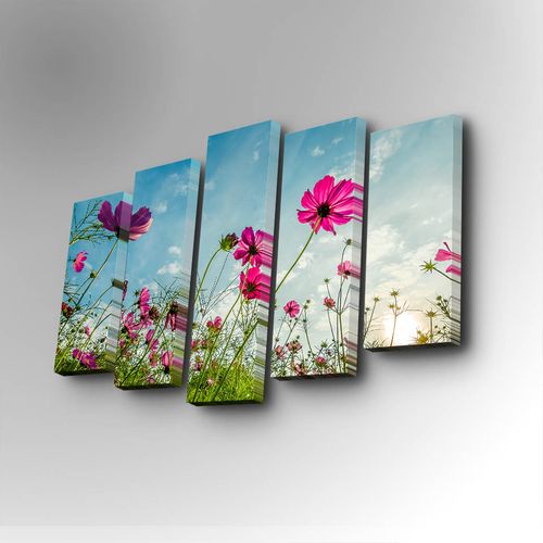 5PUC-070 Multicolor Decorative Canvas Painting (5 Pieces) slika 1