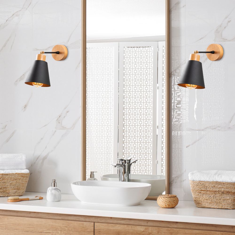Manavgat - N-610 Crna Hrastova Zidna Lampa slika 3