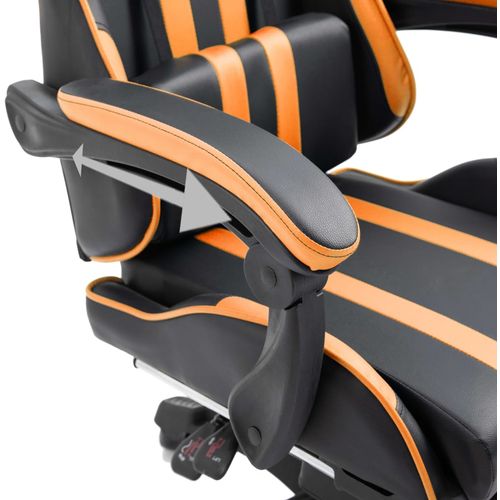 Igraća stolica od umjetne kože s osloncem za noge narančasta slika 8