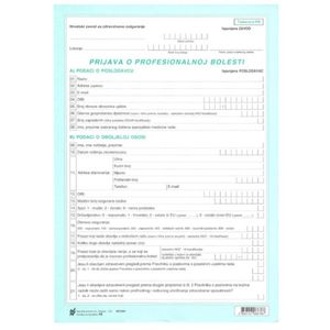 PB PRIJAVA PROFESIONALNE BOLESTI (Obrazac PB); Arak, 21 x 29,7 cm