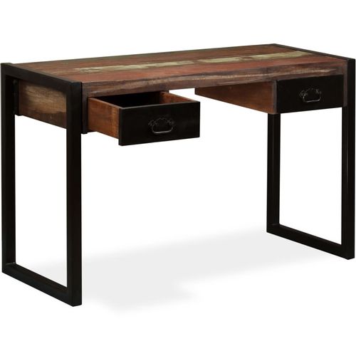 Radni stol s 2 ladice od masivnog obnovljenog drva 120x50x76 cm slika 36