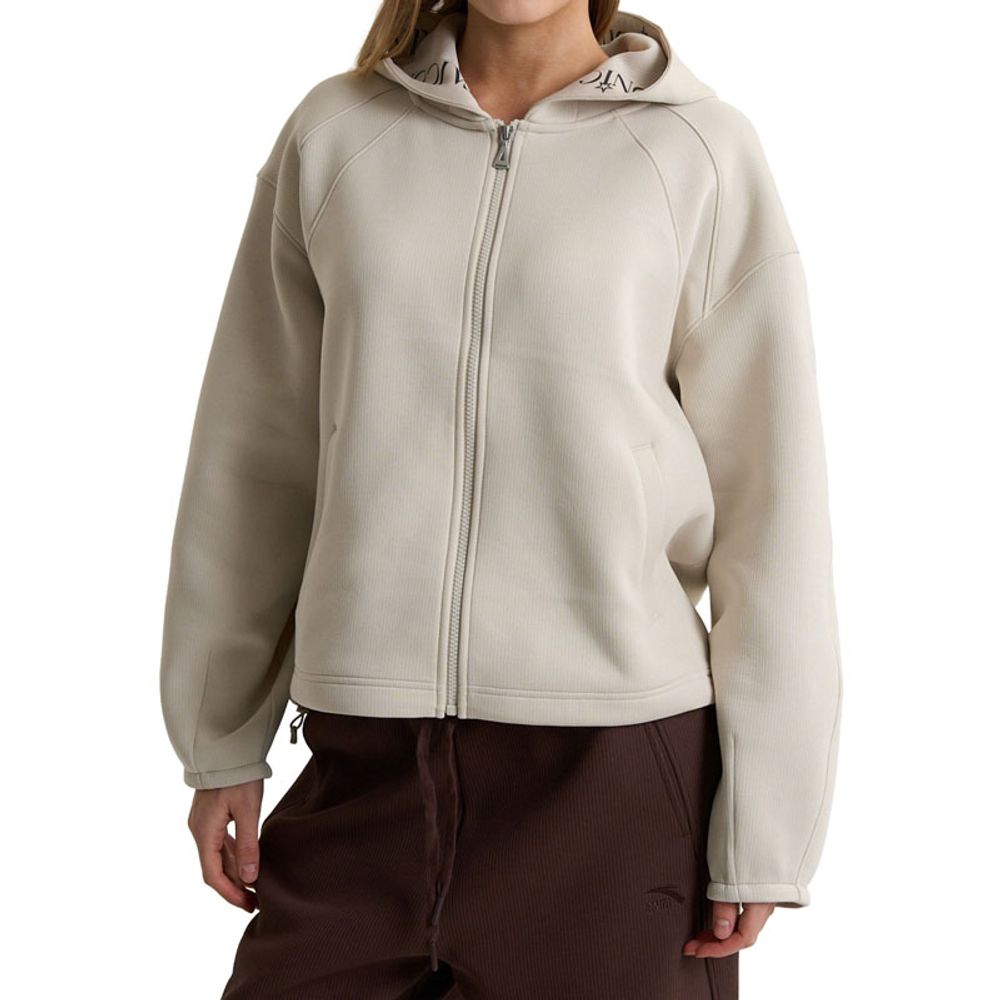 ANTA Ženski duks sa kapuljačom na kopčanje Knit Track Top, Bež slika 1