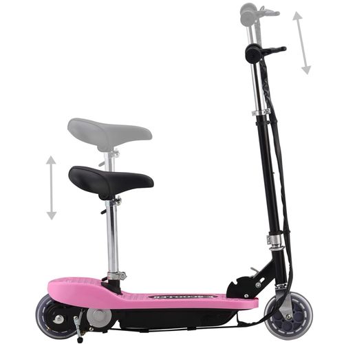 Električni skuter sa sjedalom 120 W ružičasti slika 20