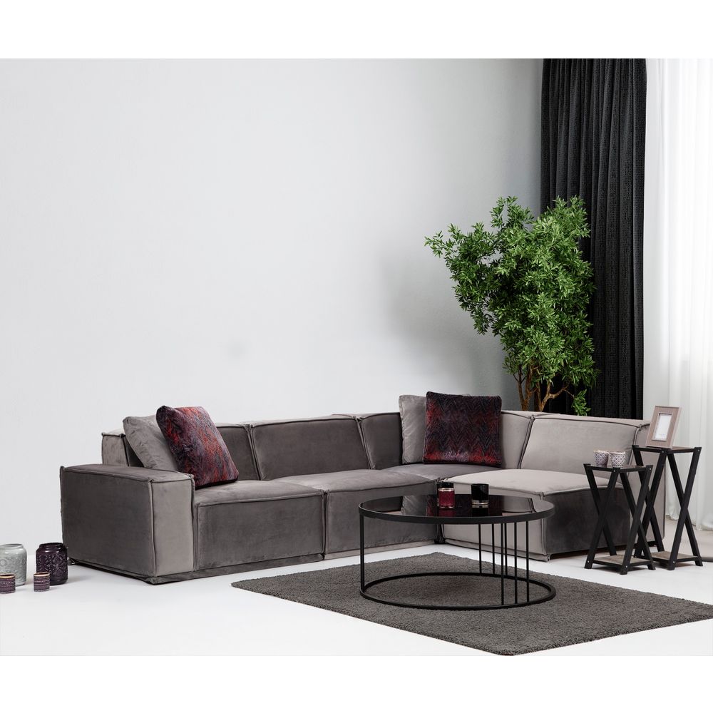 Lego Corner 6 (L1-O1-C-O1) Sivi Kutni Sofa slika 1