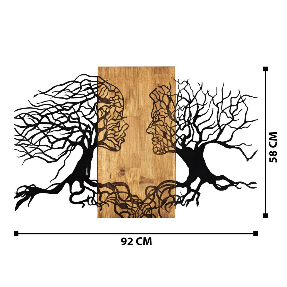 Tutku Black Walnut Ukrasni Drveni Zidni Dodatak slika 8