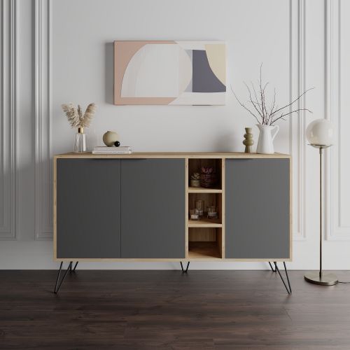 Woody Fashion Konzola, hrast Antracit, Clara Console - Oak, Anthracite slika 1