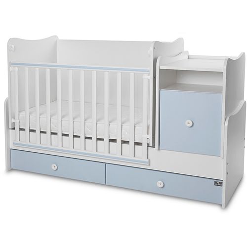 LORELLI TREND PLUS Modularni krevetić 4in1 s Mehanizmom Ljuljanja White/Baby Blue slika 3