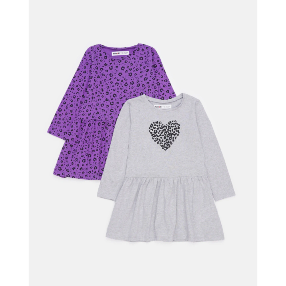 Minoti Haljina dugih rukava za bebe - Animal Print, 12-18 mj - 2kom slika 1
