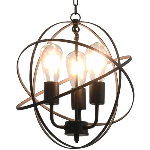 Viseća svjetiljka crna kuglasta s 3 žarulje E27 slika 16