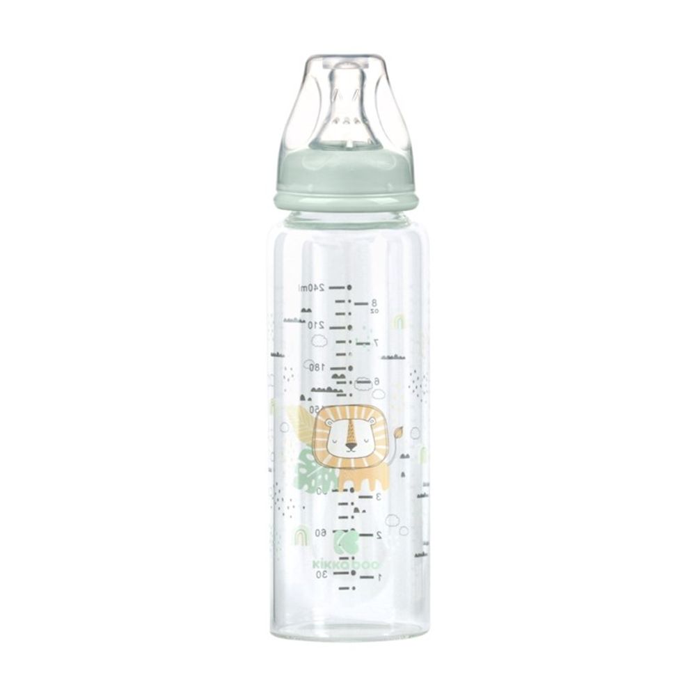Kikka Boo Staklena flašica Savanna 240ml 3m+ Mint slika 1