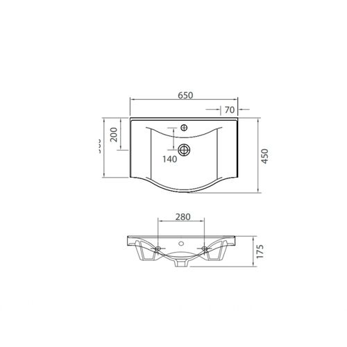 Umivaonik Basic 65 slika 2