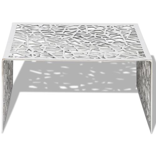 Stolić za Kavu Srebrni Geometrijski Dizajn Aluminij slika 18