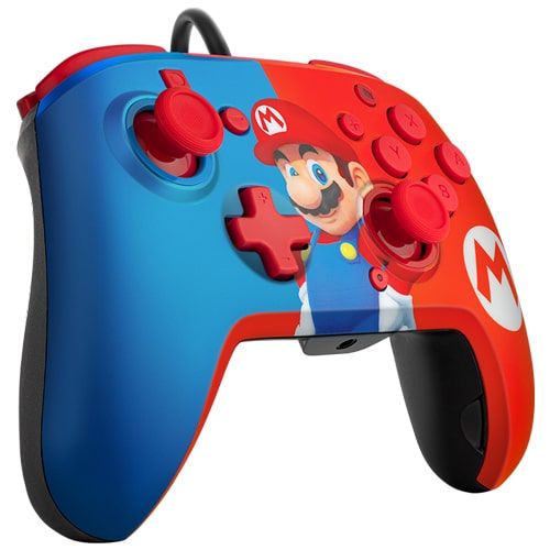 PDP Gamepad Nintendo Switch Faceoff Deluxe Controller + Audio Mario (Crvena/Plava) slika 3