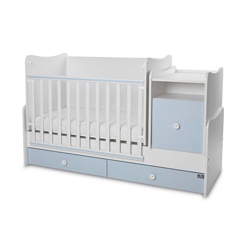 LORELLI TREND PLUS Modularni krevetić 4in1 s Mehanizmom Ljuljanja White/Baby Blue slika 3