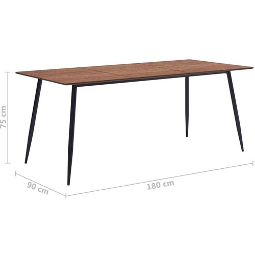 Blagovaonski stol smeđi 180 x 90 x 75 cm MDF slika 6