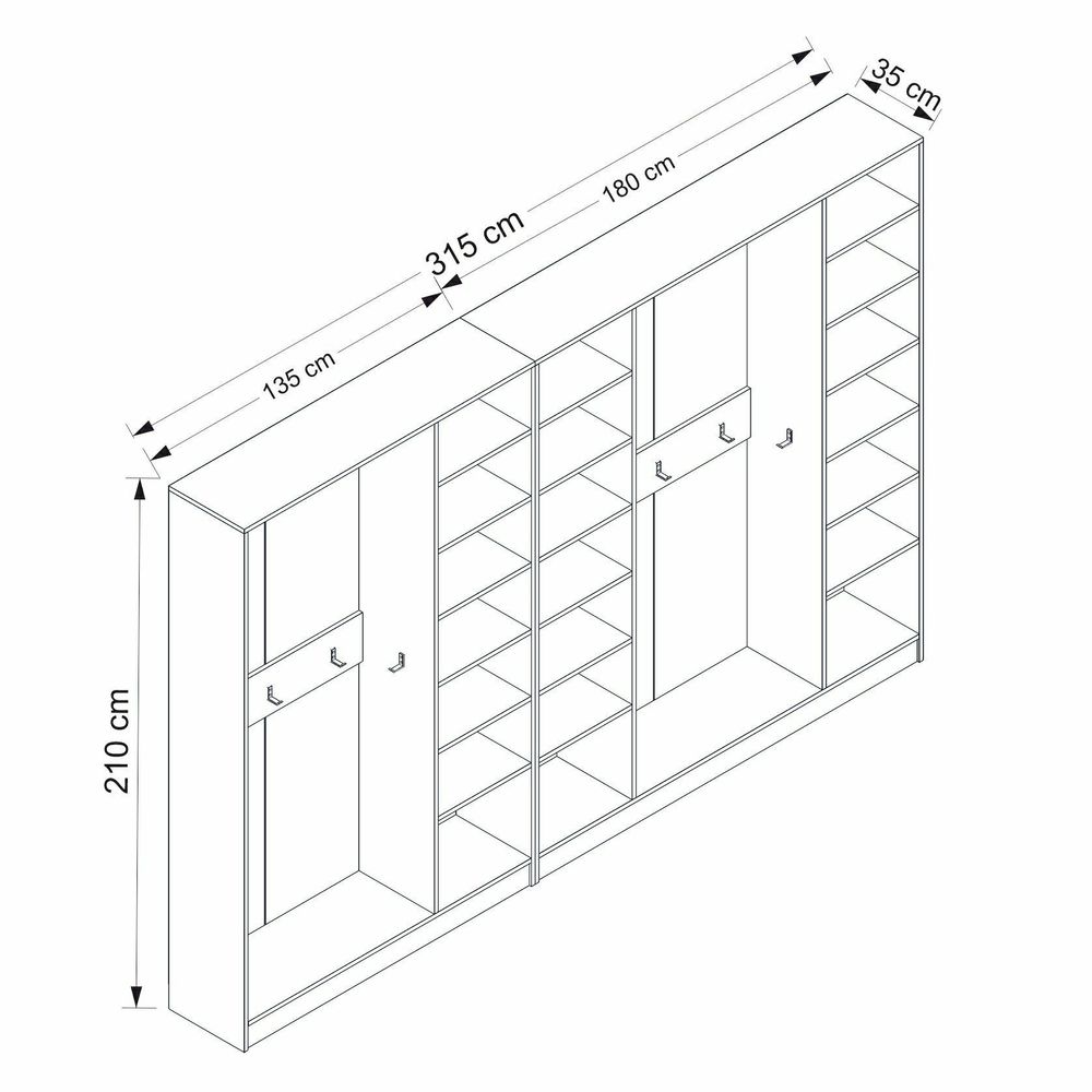 Hall Stand Noah - 8260 u bijeloj boji slika 8