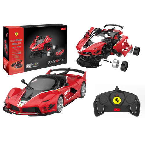 Licencirani auto na daljinsko upravljanje i sastavljanje Rastar  1:18 Ferrari FXXK EVO - crveni - 88 elemenata slika 1